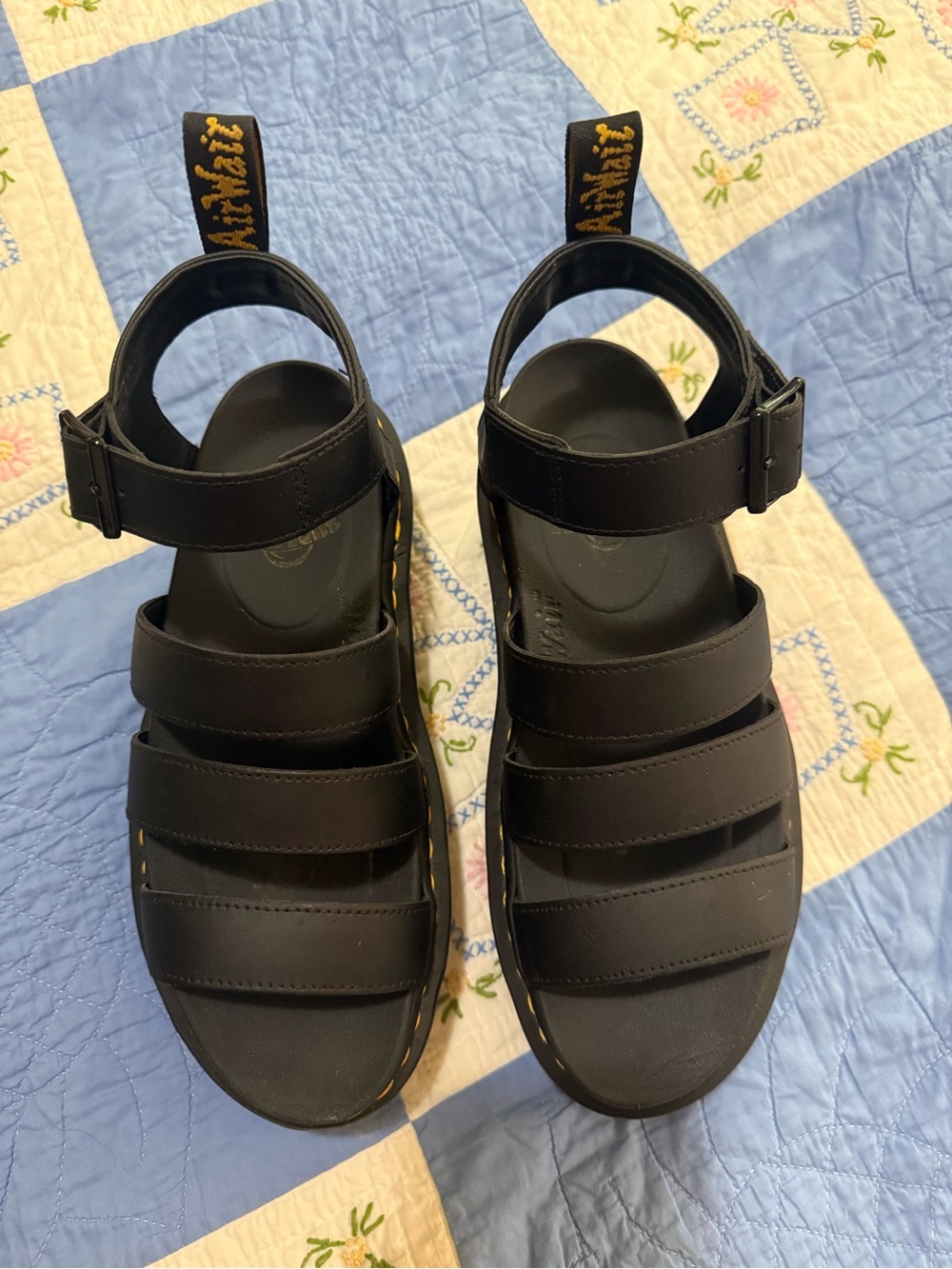 DR MARTENS BLAIRE QUAD PLATFORM SANDALS BLACK WOMENS SIZE 8 - Picture 2 of 10